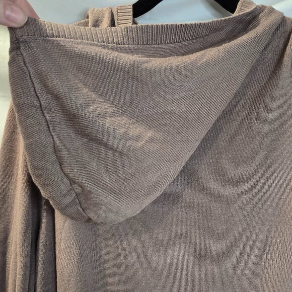 Torrid Brown Cardigan Size 1 Tie Waist Hood Soft - Picture 7 of 10